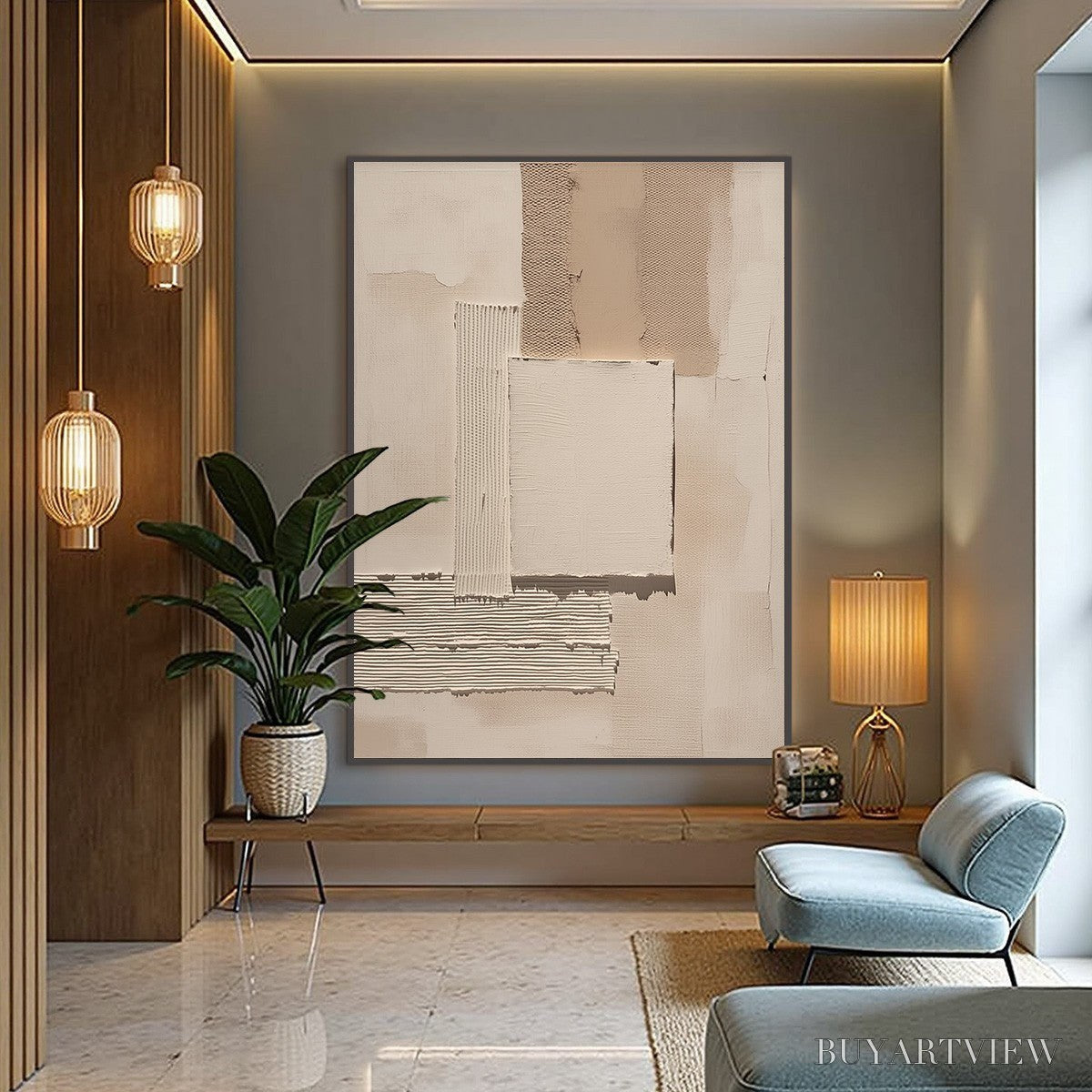 ARTOVITAS Terra Forma – Textured Wabi Sabi Abstract Beige - image 4