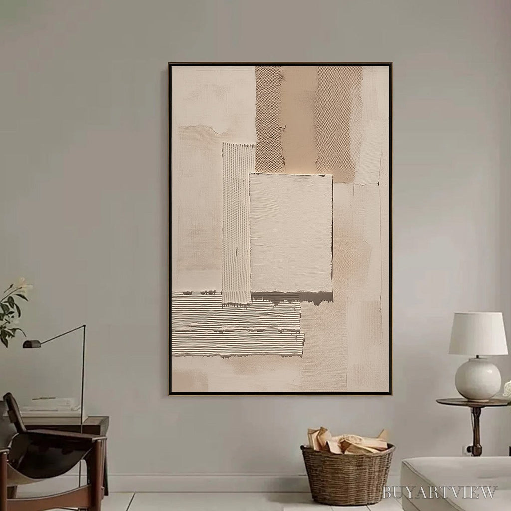 ARTOVITAS Terra Forma – Textured Wabi Sabi Abstract Beige - image 6
