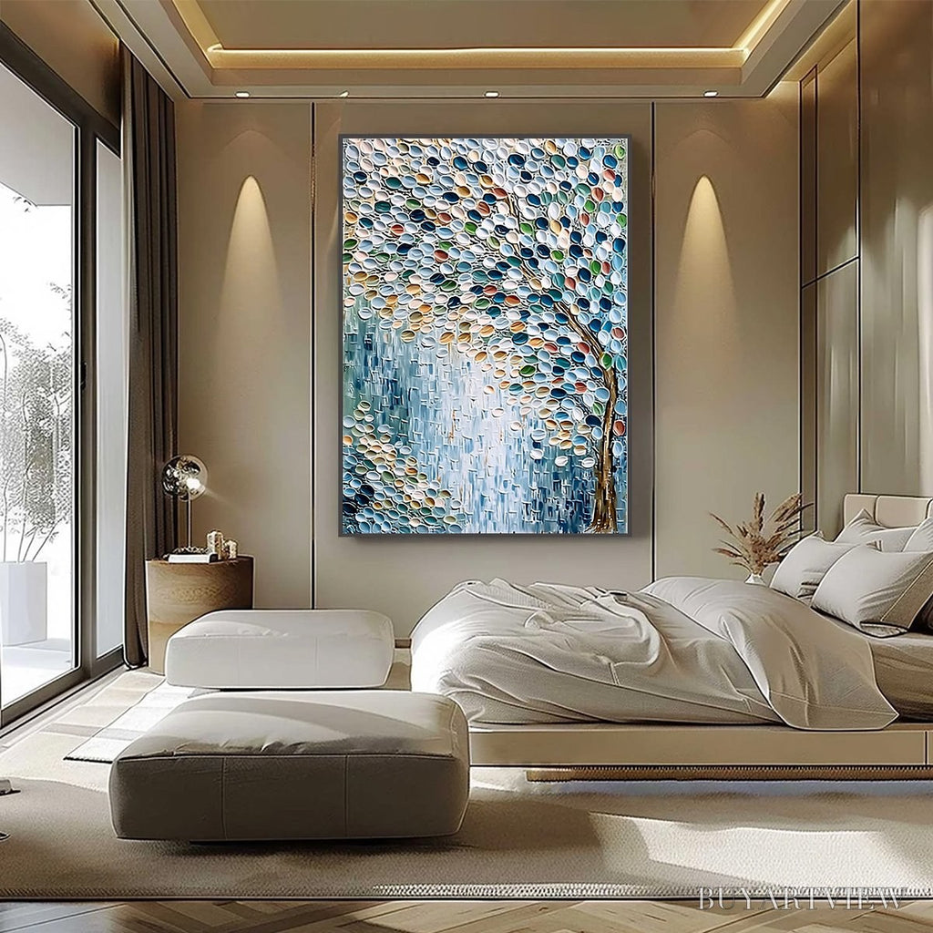 ARTOVITAS Mosaic Rain – Heavily Textured Impasto Tree of Life Painting - image 6
