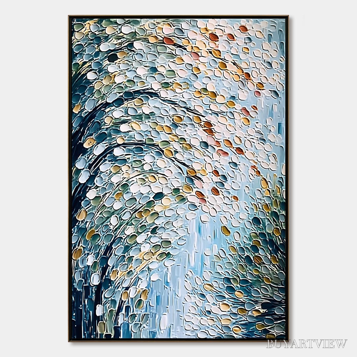 ARTOVITAS Cascading Petals – Heavy Texture Abstract Tree Impasto Painting - image 1