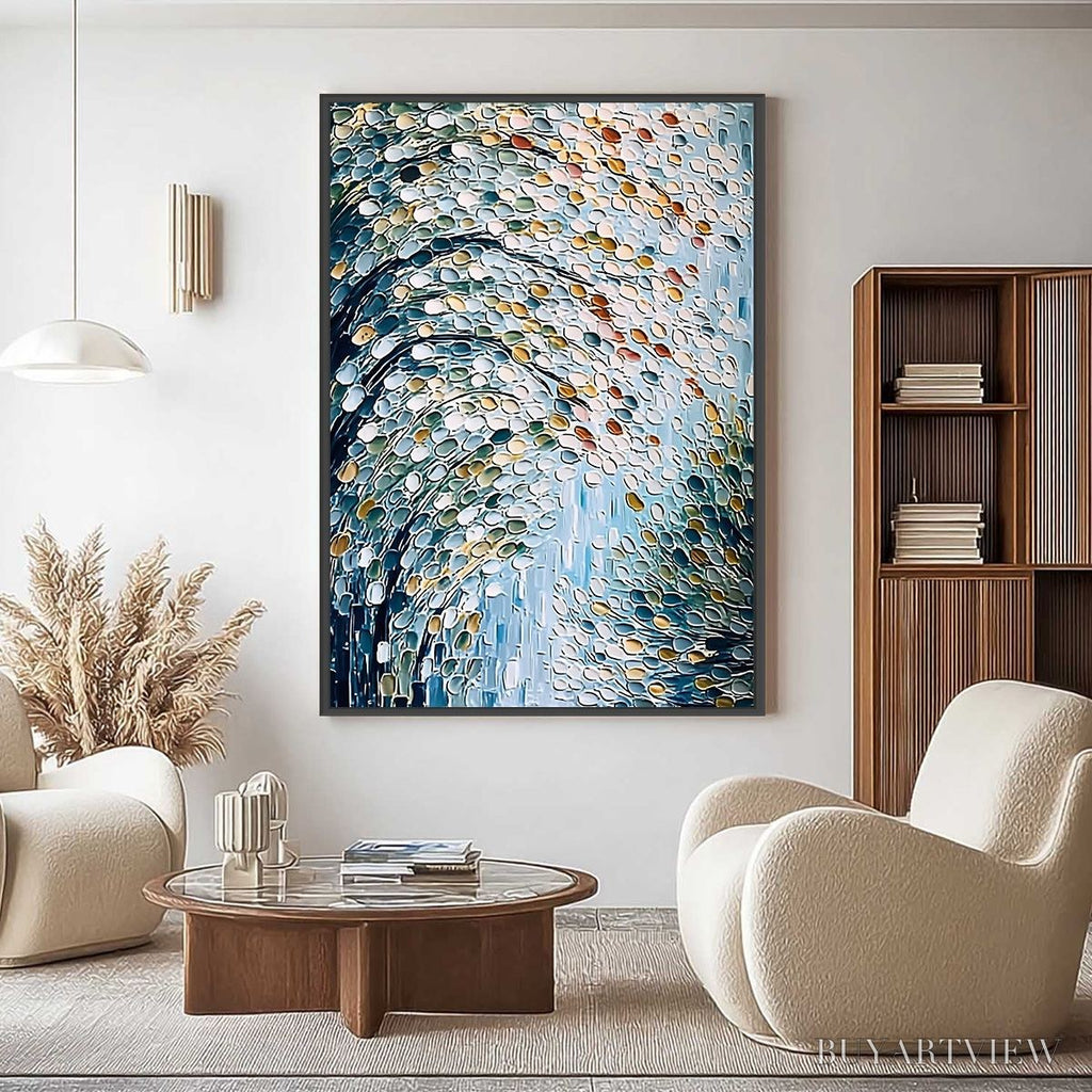ARTOVITAS Cascading Petals – Heavy Texture Abstract Tree Impasto Painting - image 2