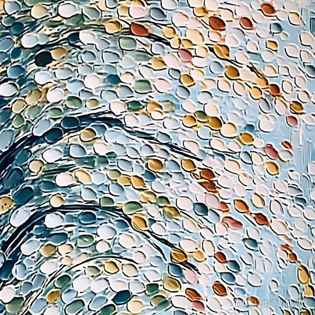 ARTOVITAS Cascading Petals – Heavy Texture Abstract Tree Impasto Painting - image 3