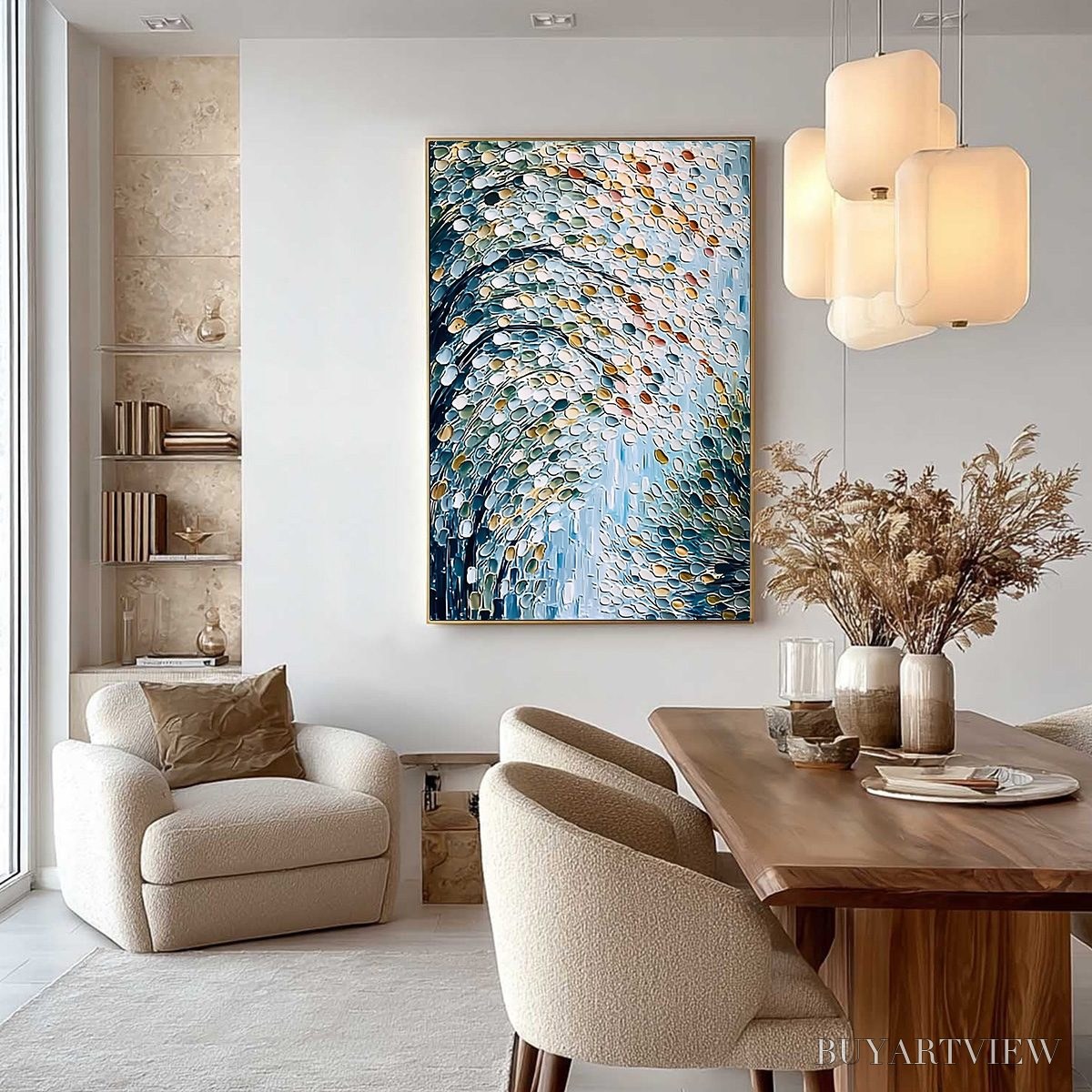 ARTOVITAS Cascading Petals – Heavy Texture Abstract Tree Impasto Painting - image 4