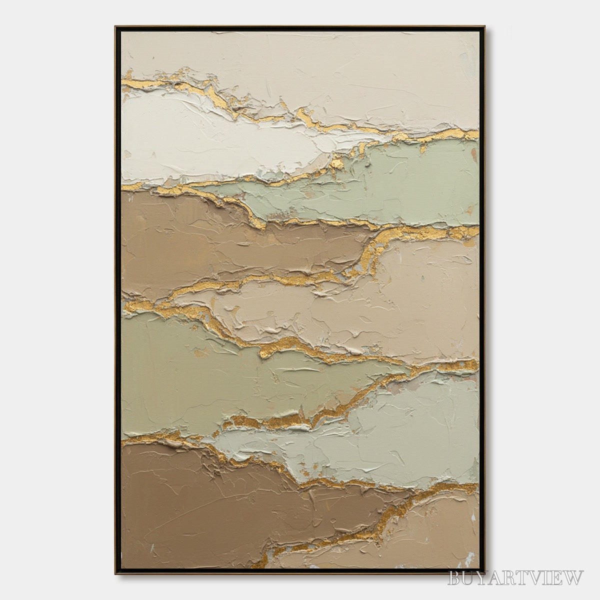 ARTOVITAS Strata – Textured Wabi Sabi Abstract Landscape Painting - image 1