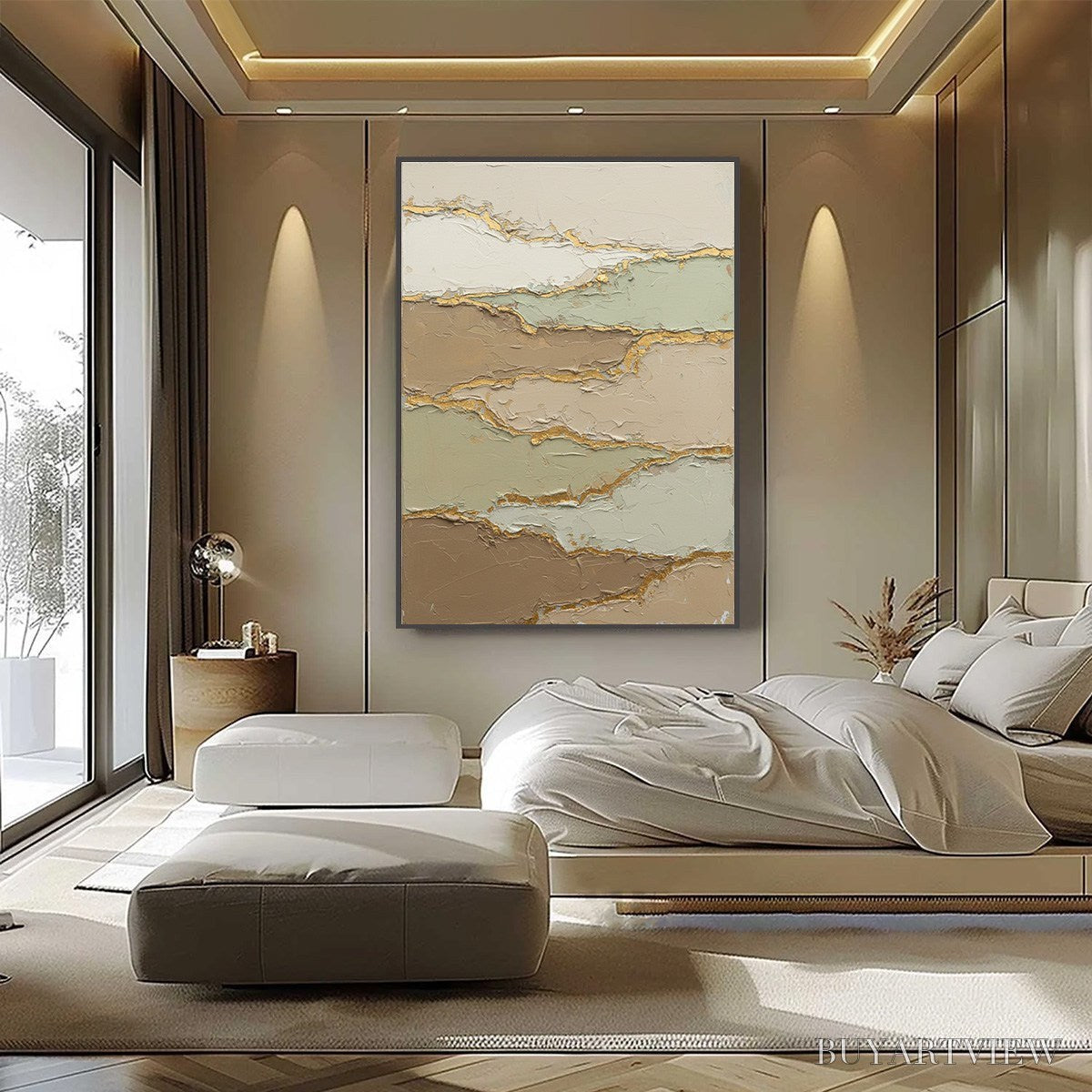 ARTOVITAS Strata – Textured Wabi Sabi Abstract Landscape Painting - image 2