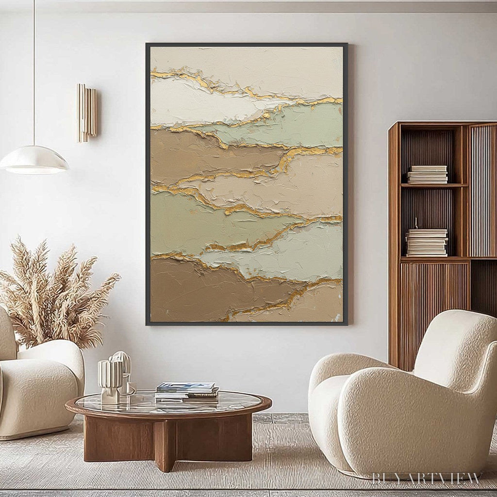 ARTOVITAS Strata – Textured Wabi Sabi Abstract Landscape Painting - image 4