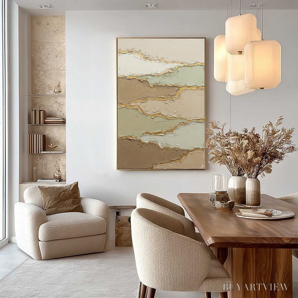 ARTOVITAS Strata – Textured Wabi Sabi Abstract Landscape Painting - image 6