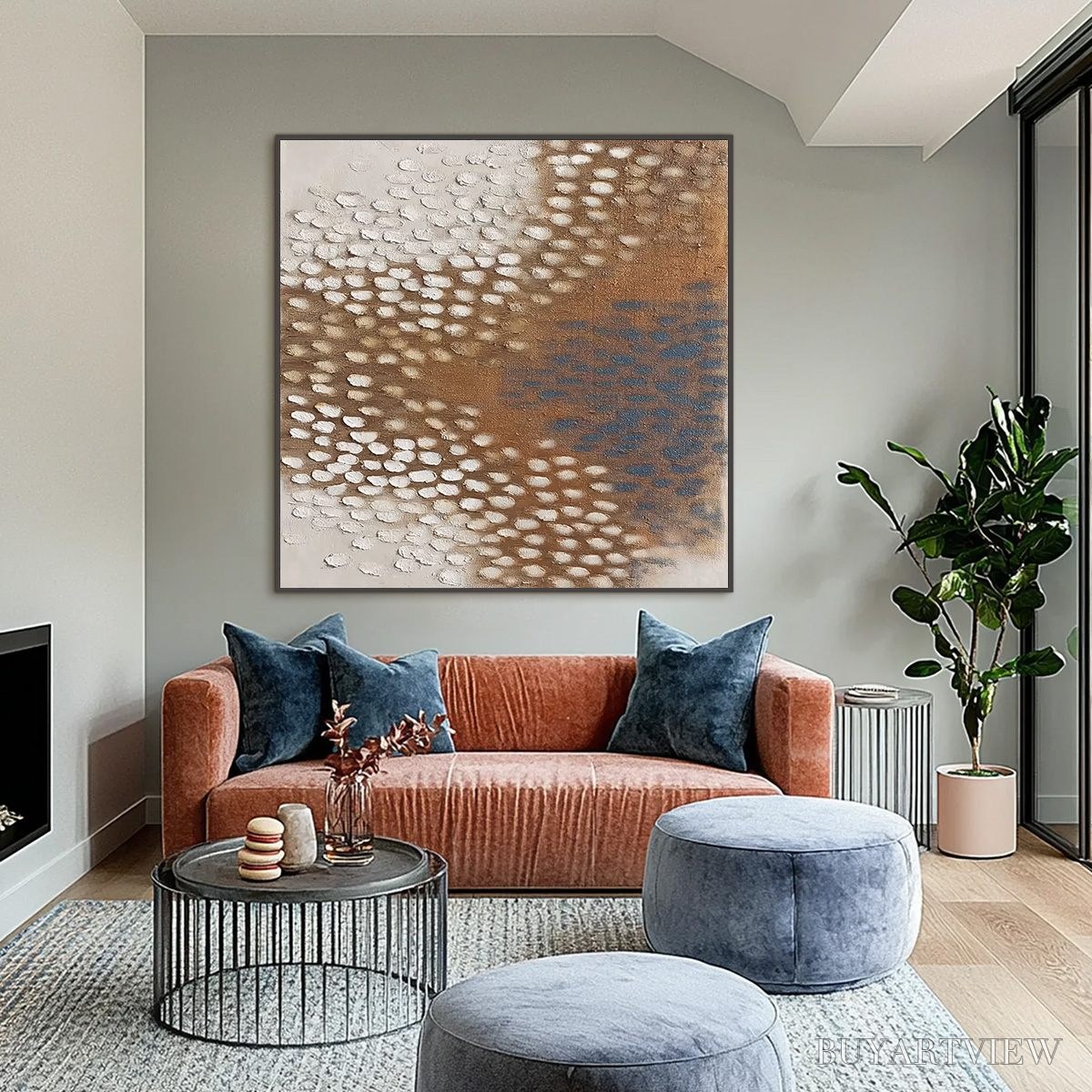 ARTOVITAS Terra Rhythm – Heavily Textured Wabi Sabi Abstract Painting - image 2