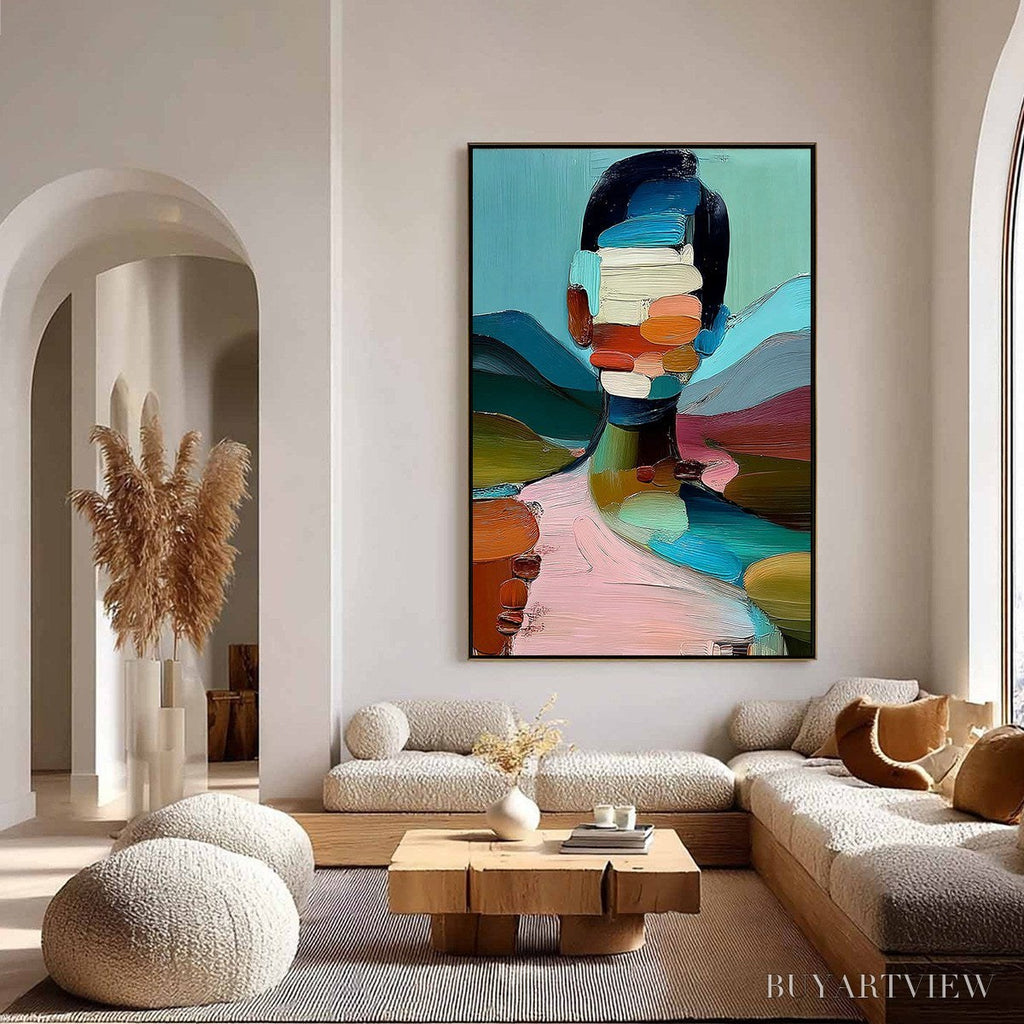 ARTOVITAS Mosaic of Being – Colorful Abstract Impasto Portrait - image 4