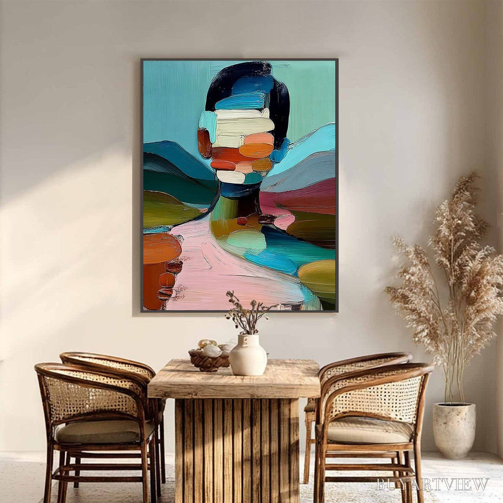 ARTOVITAS Mosaic of Being – Colorful Abstract Impasto Portrait - image 6