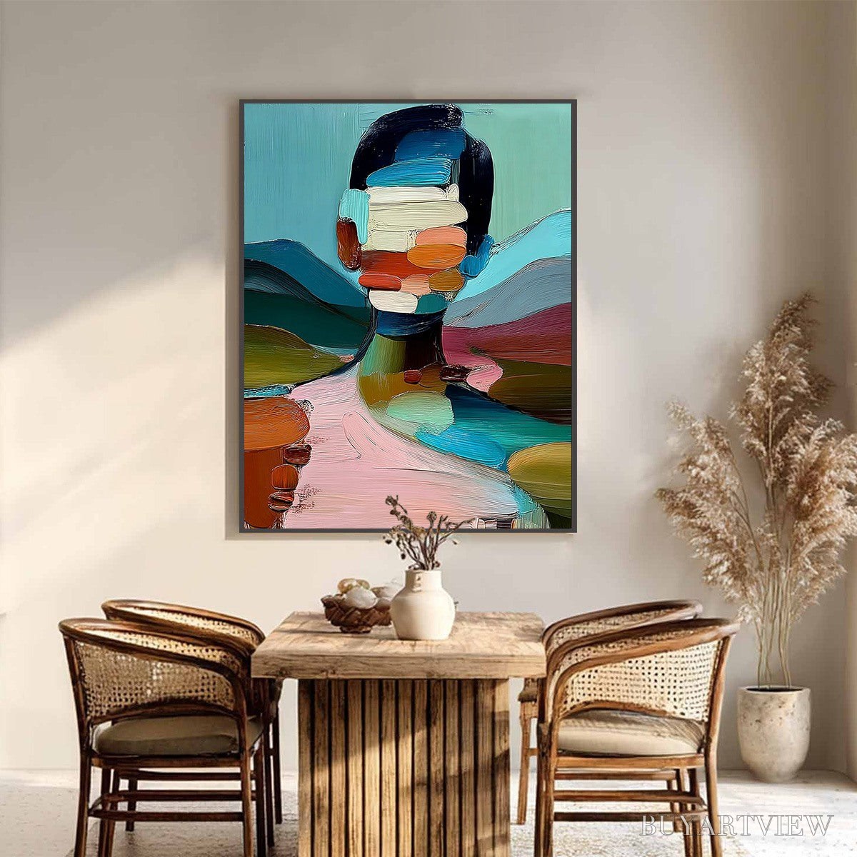 ARTOVITAS Mosaic of Being – Colorful Abstract Impasto Portrait - image 6