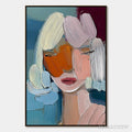 ARTOVITAS Vivid Muse – Textured Abstract Portrait Palette Knife Oil Painting - image 1