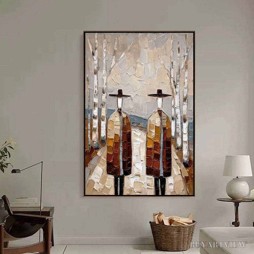 ARTOVITAS the Sojourners – Textured Palette Knife Painting of Figures in a Landscape - image 2