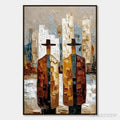 ARTOVITAS Metropolis Duo – Textured Palette Knife Painting of Figures in a City - image 1