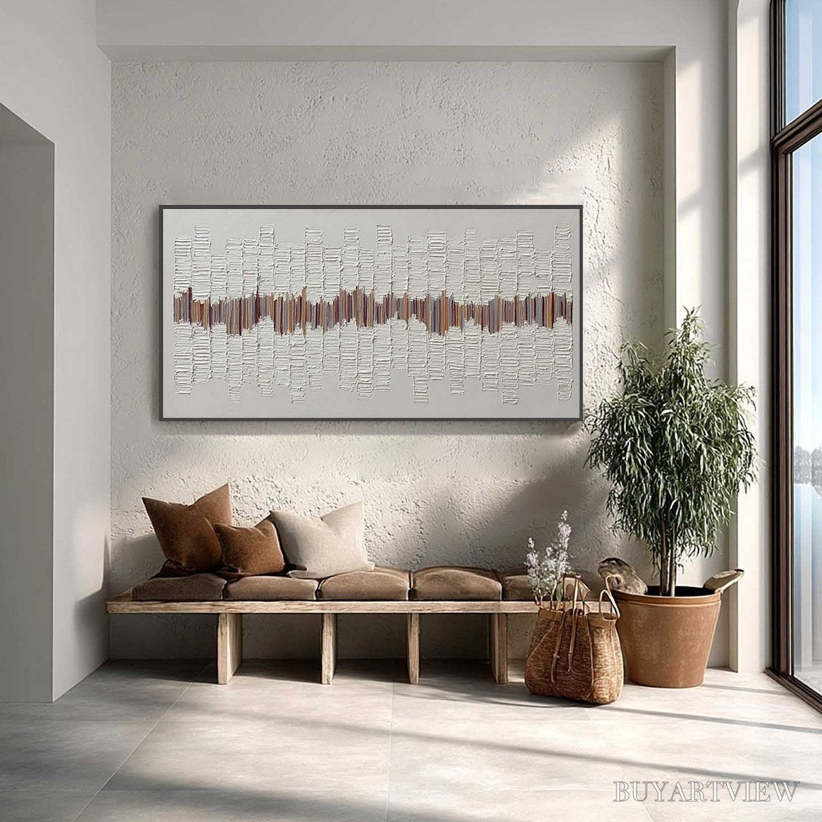 ARTOVITAS Echoes in Silence – Large Textured Minimalist Abstract - image 4