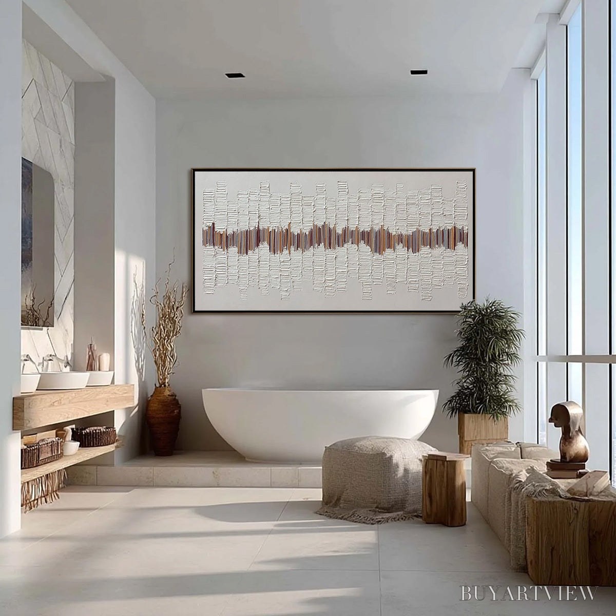ARTOVITAS Echoes in Silence – Large Textured Minimalist Abstract - image 6