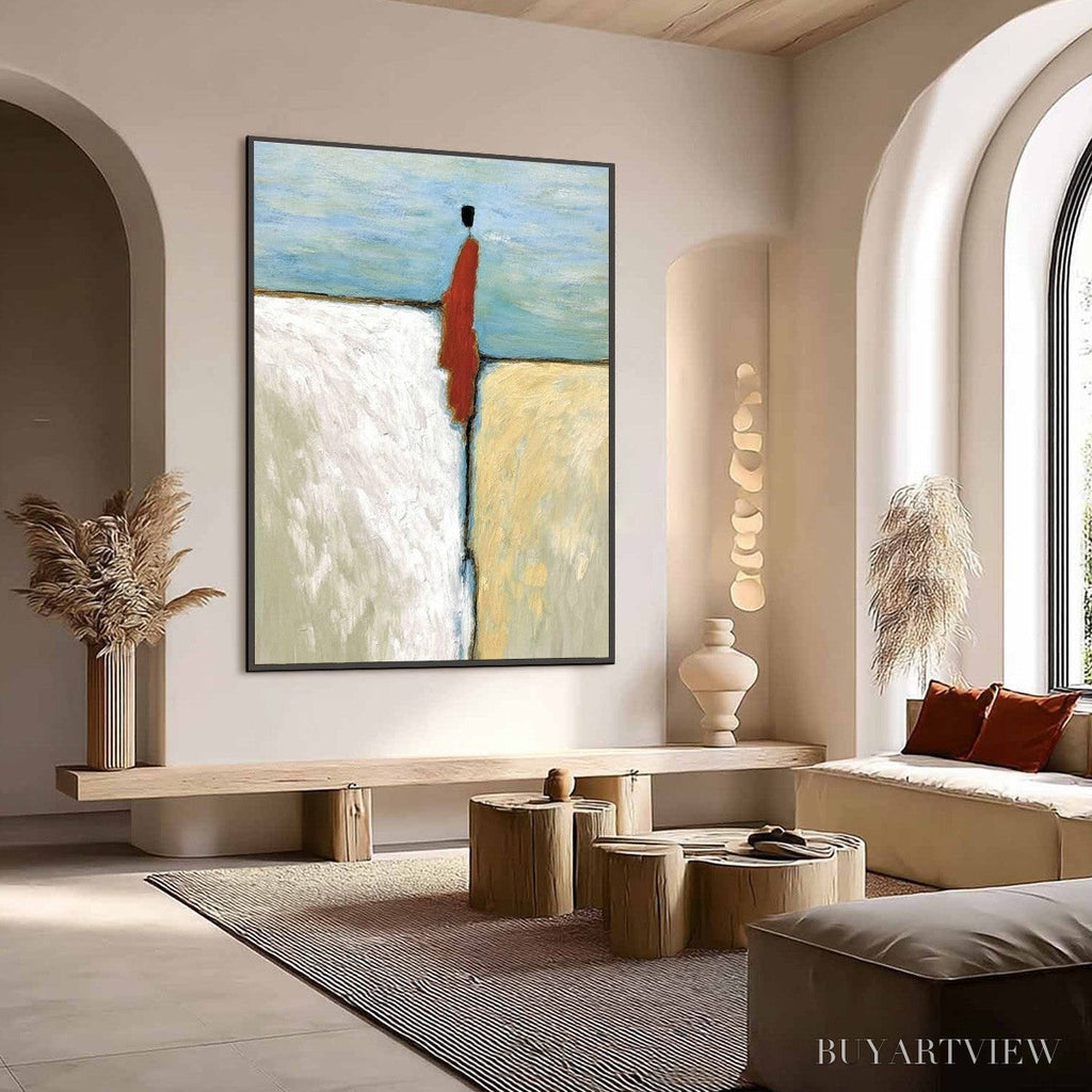 ARTOVITAS the Watcher – Minimalist Figurative Abstract Textured Painting - image 4