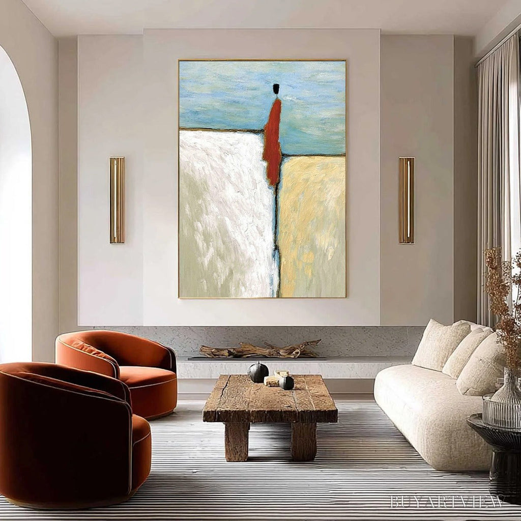 ARTOVITAS the Watcher – Minimalist Figurative Abstract Textured Painting - image 6