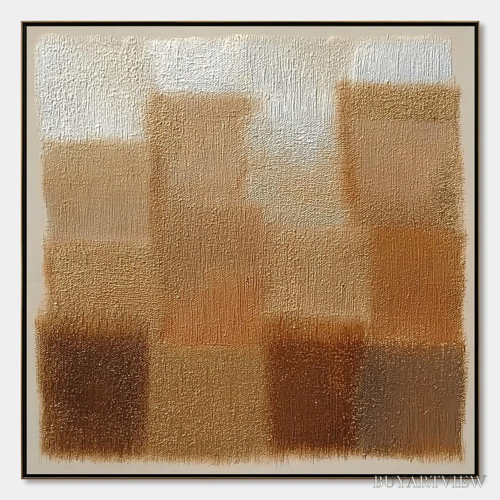 ARTOVITAS Terra Firma – Textured Minimalist Abstract Painting in Earth Tones - image 1