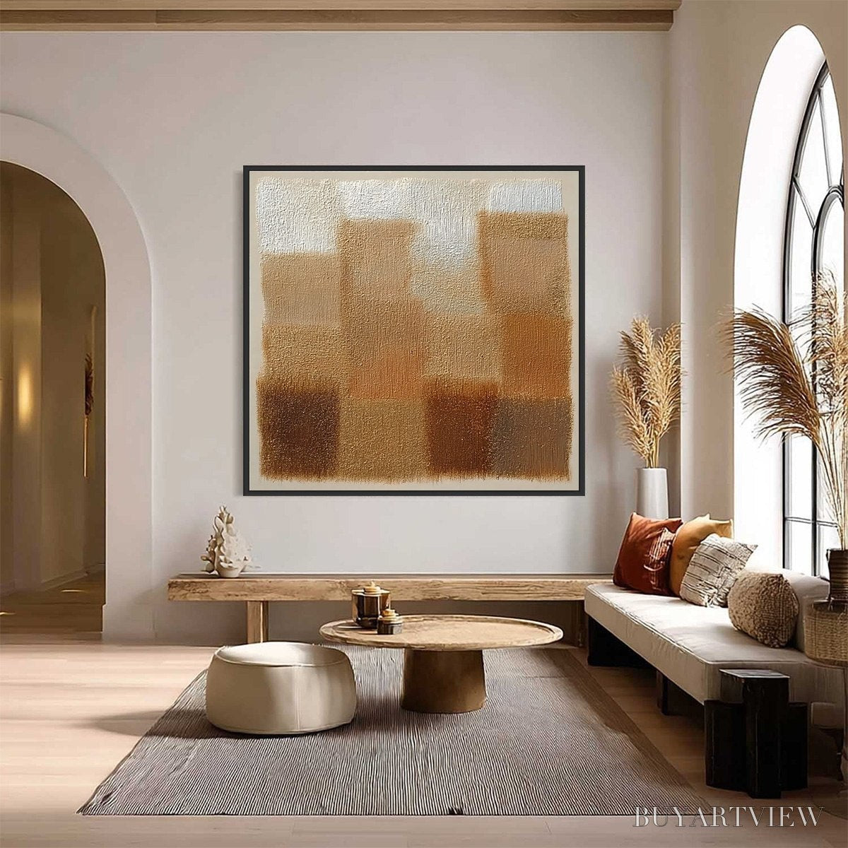 ARTOVITAS Terra Firma – Textured Minimalist Abstract Painting in Earth Tones - image 2