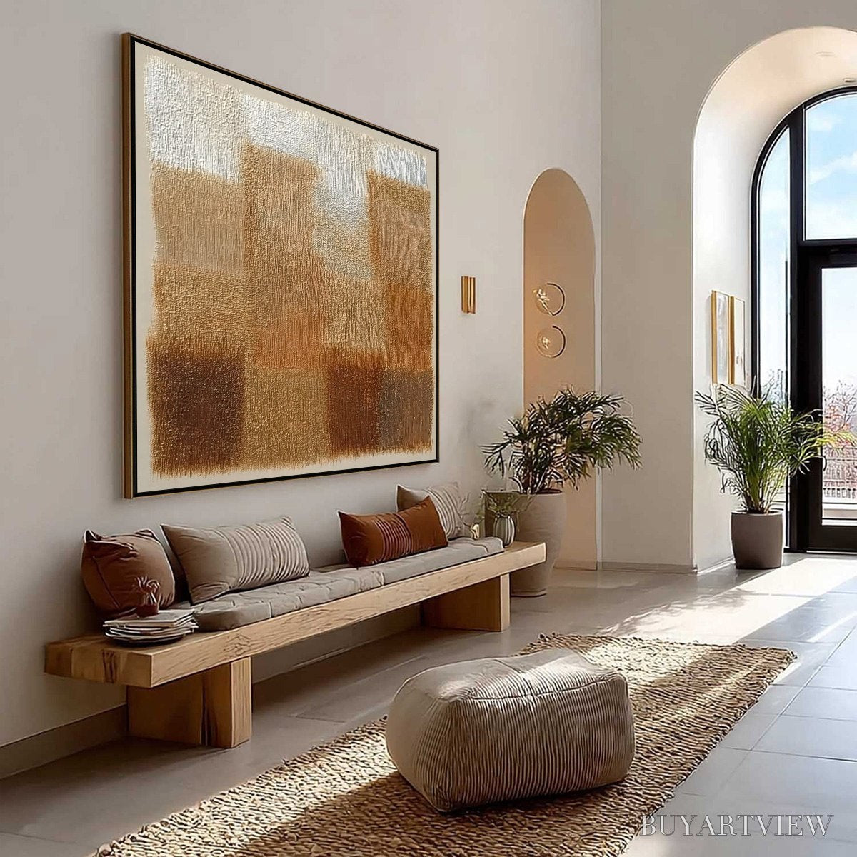 ARTOVITAS Terra Firma – Textured Minimalist Abstract Painting in Earth Tones - image 4