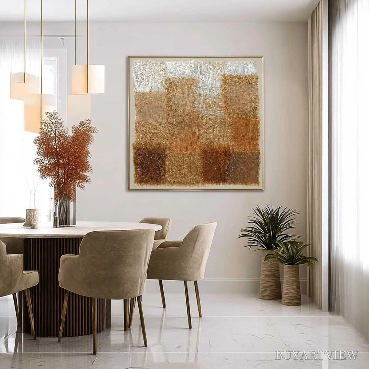 ARTOVITAS Terra Firma – Textured Minimalist Abstract Painting in Earth Tones - image 6