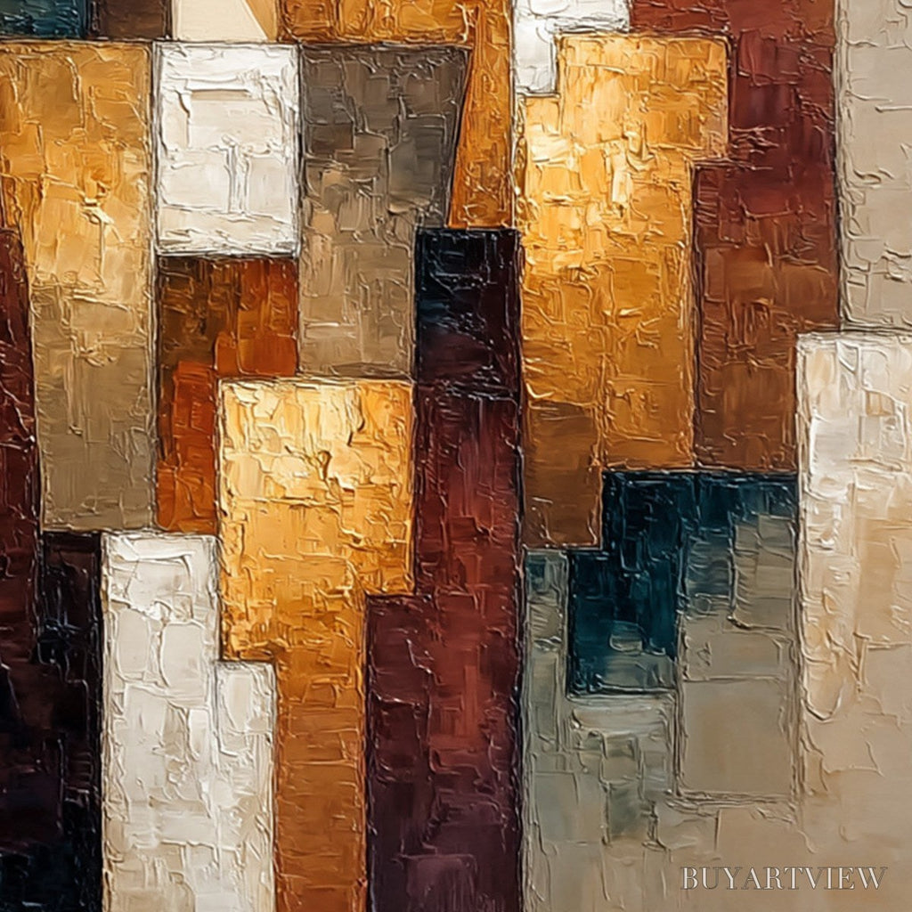 ARTOVITAS the Triad – Heavily Textured Abstract Figurative Impasto Painting - image 3