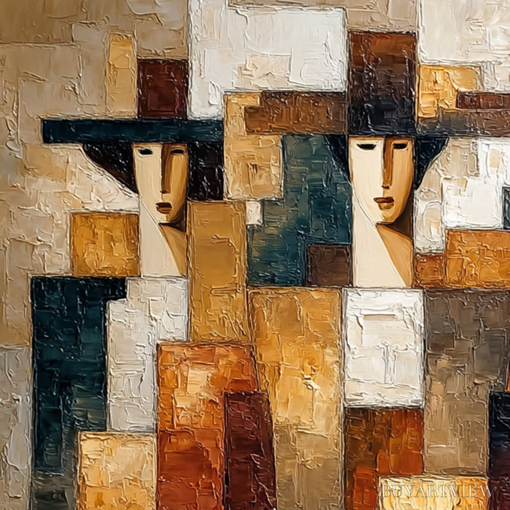 ARTOVITAS the Triad – Heavily Textured Abstract Figurative Impasto Painting - image 5