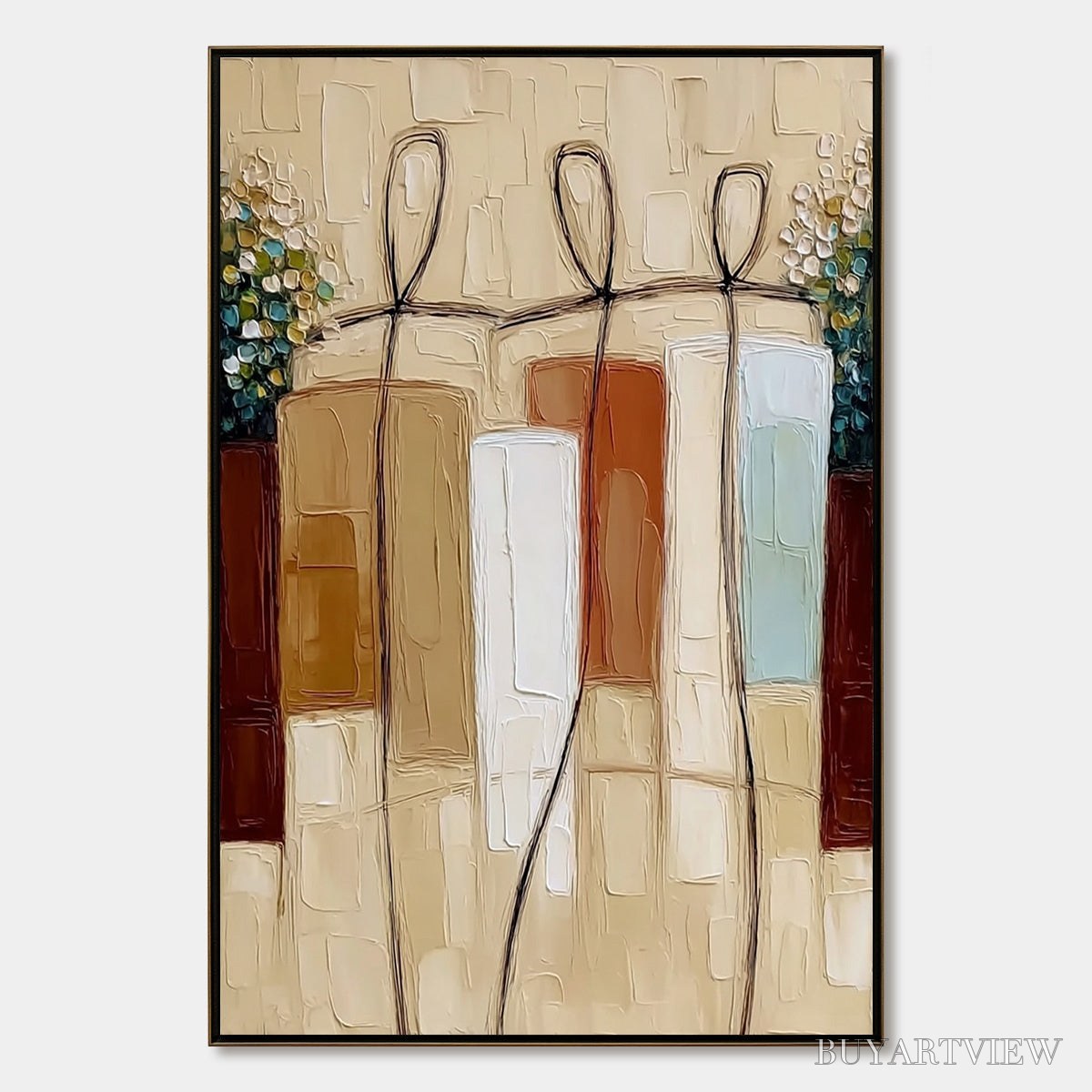 ARTOVITAS the Passage – Textured Wabi Sabi Abstract Earth Tone Painting - image 1