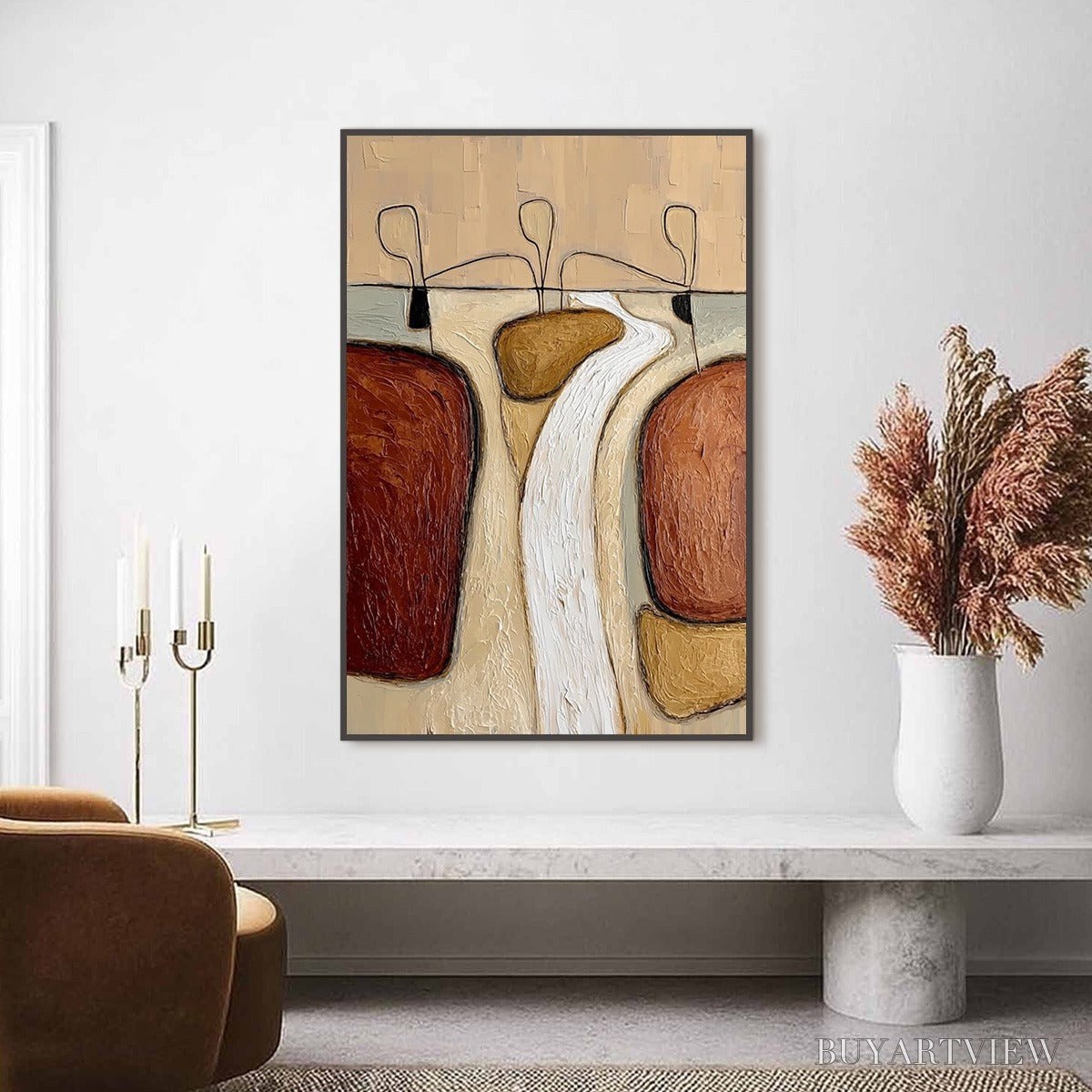 ARTOVITAS the Passage – Textured Wabi Sabi Abstract Earth Tone Painting - image 2