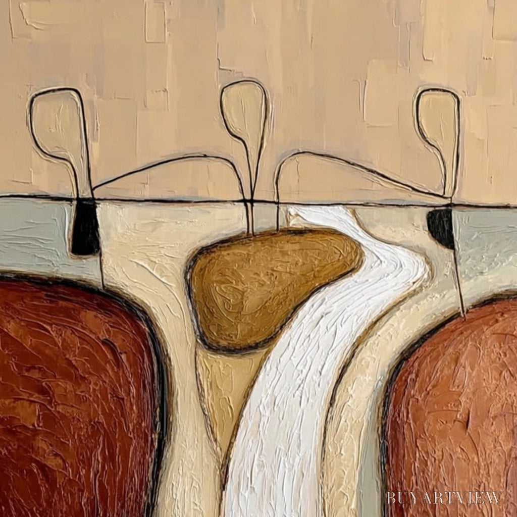 ARTOVITAS the Passage – Textured Wabi Sabi Abstract Earth Tone Painting - image 3