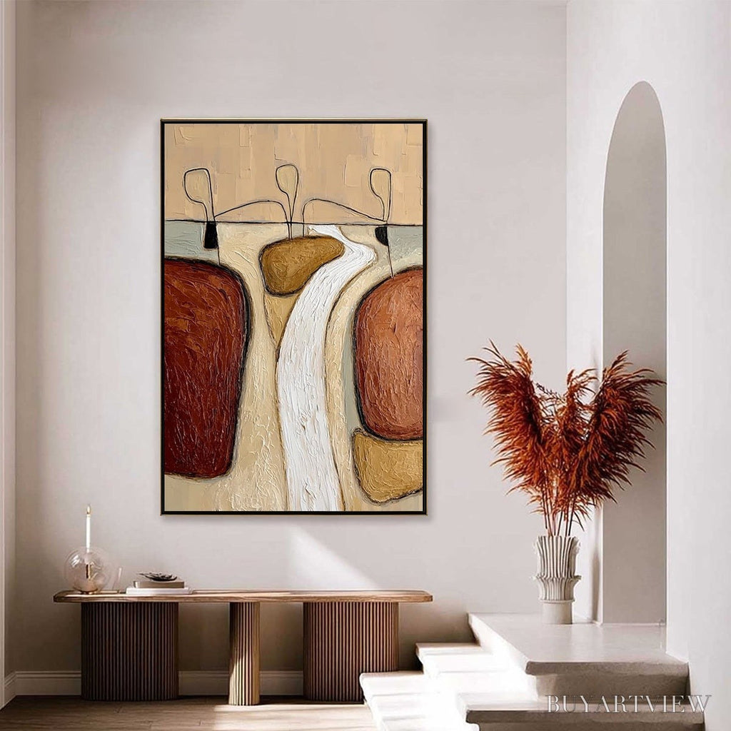 ARTOVITAS the Passage – Textured Wabi Sabi Abstract Earth Tone Painting - image 4