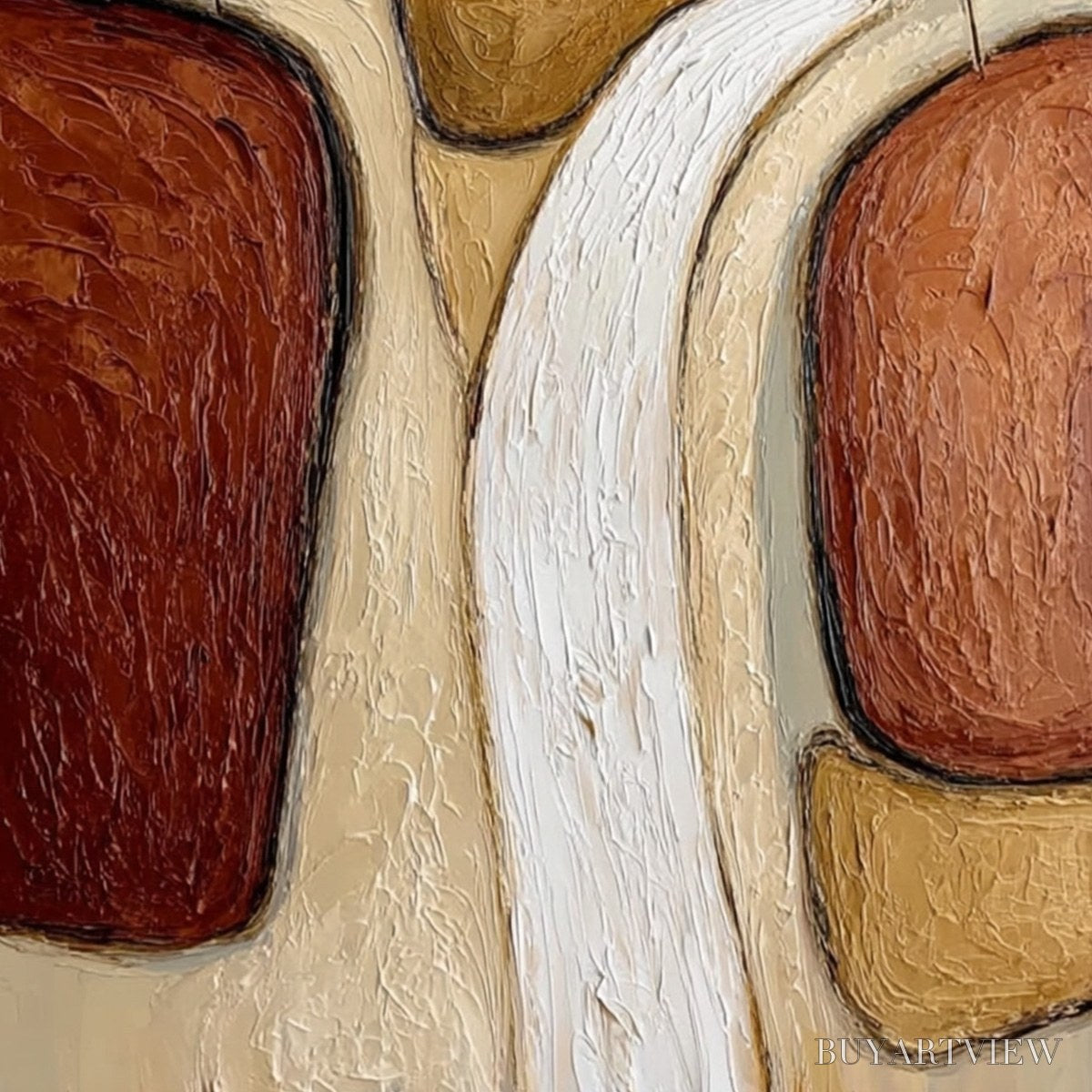 ARTOVITAS the Passage – Textured Wabi Sabi Abstract Earth Tone Painting - image 5