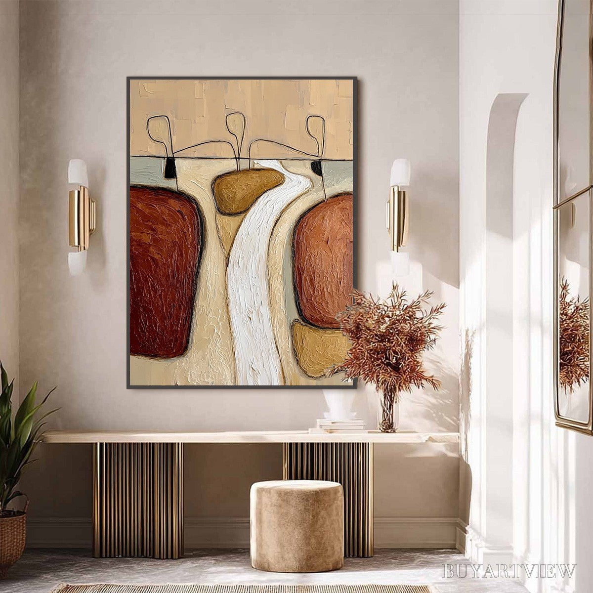 ARTOVITAS the Passage – Textured Wabi Sabi Abstract Earth Tone Painting - image 6