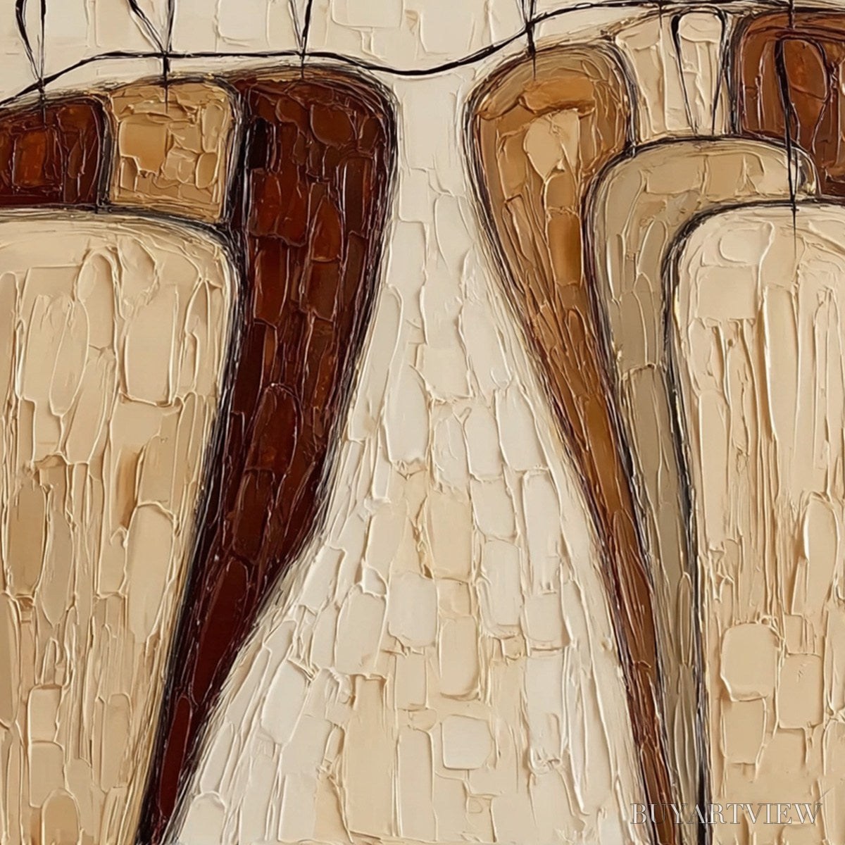 ARTOVITAS the Gathering – Textured Wabi Sabi Abstract Landscape Painting - image 5