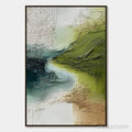 ARTOVITAS Verdant Path – Textured Wabi Sabi Abstract Landscape Painting - image 1