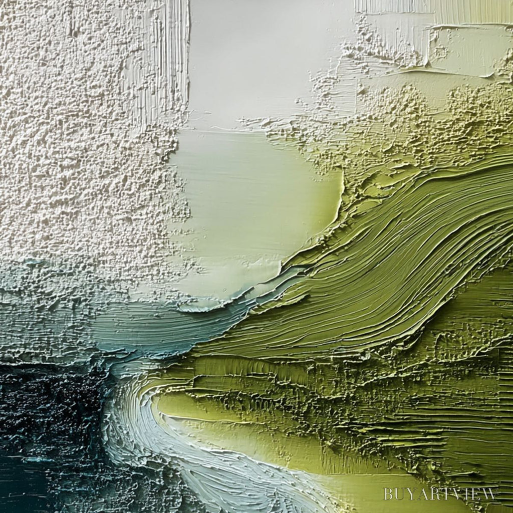 ARTOVITAS Verdant Path – Textured Wabi Sabi Abstract Landscape Painting - image 3