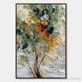 ARTOVITAS Emerald Jewel Tree – Textured Palette Knife Tree Painting with Golden Accents - image 1