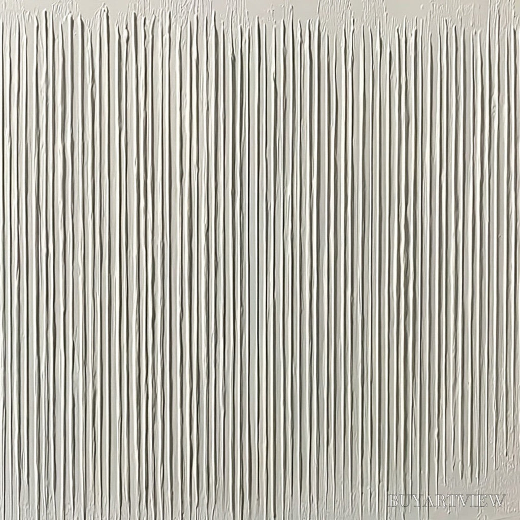 ARTOVITAS Convergence – Textured Minimalist Wabi Sabi Abstract Painting in White - image 3