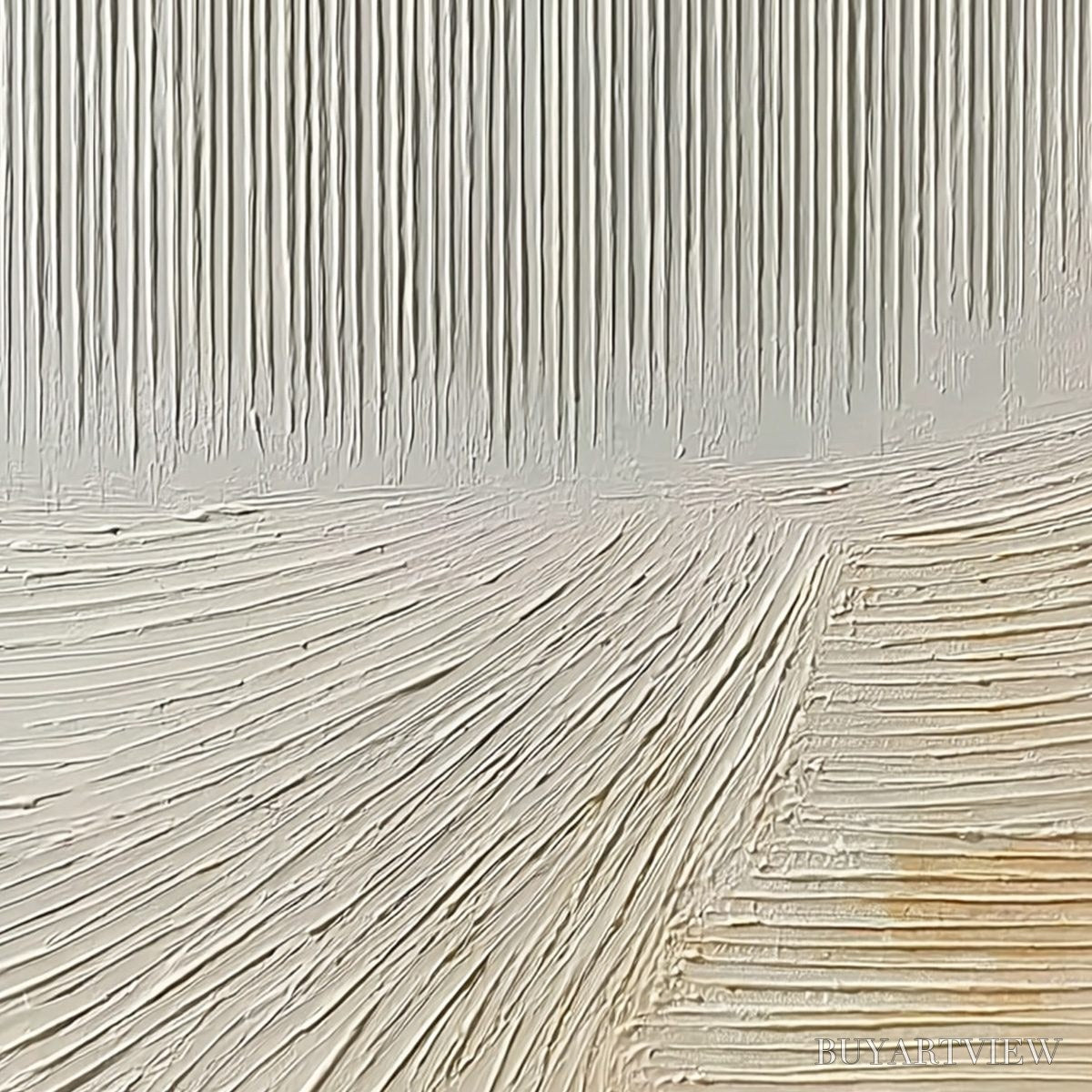 ARTOVITAS Convergence – Textured Minimalist Wabi Sabi Abstract Painting in White - image 5