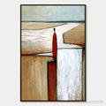 ARTOVITAS the Voyager – Textured Minimalist Painting of a Solitary Figure - image 1