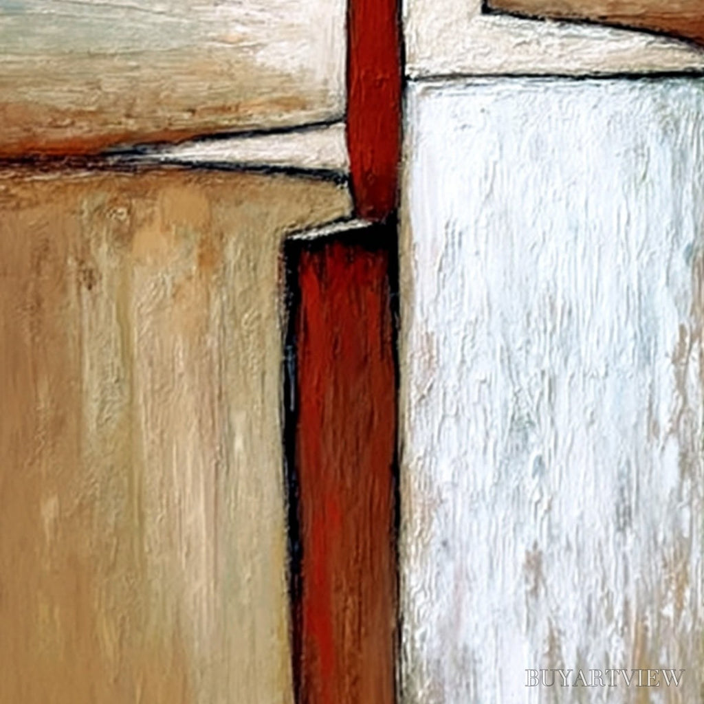 ARTOVITAS the Voyager – Textured Minimalist Painting of a Solitary Figure - image 3