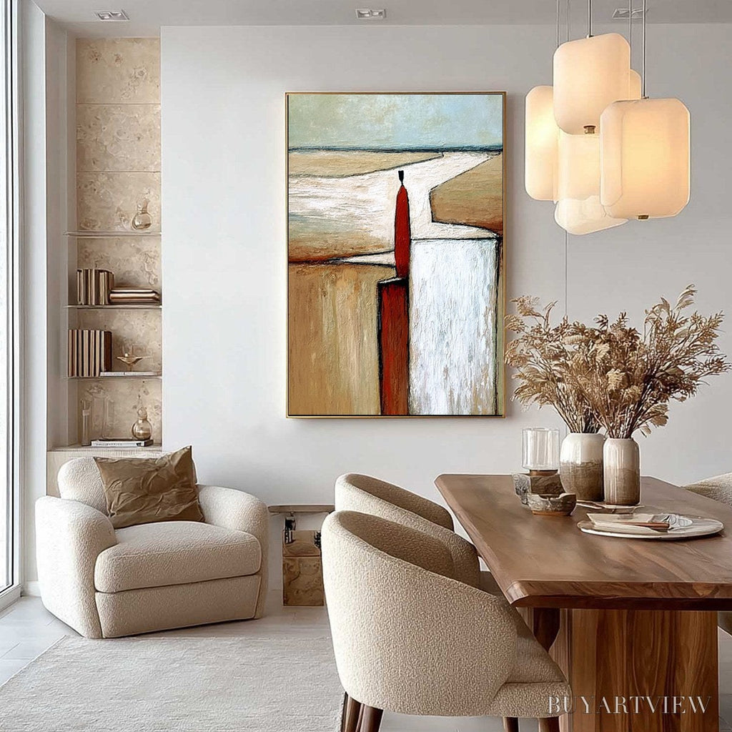 ARTOVITAS the Voyager – Textured Minimalist Painting of a Solitary Figure - image 6