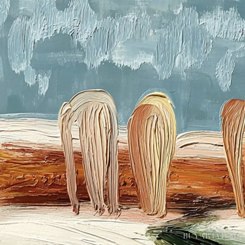 ARTOVITAS Coastal Sentinels | Textured Abstract Landscape Oil Painting - image 3