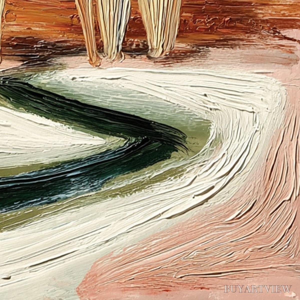 ARTOVITAS Coastal Sentinels | Textured Abstract Landscape Oil Painting - image 5