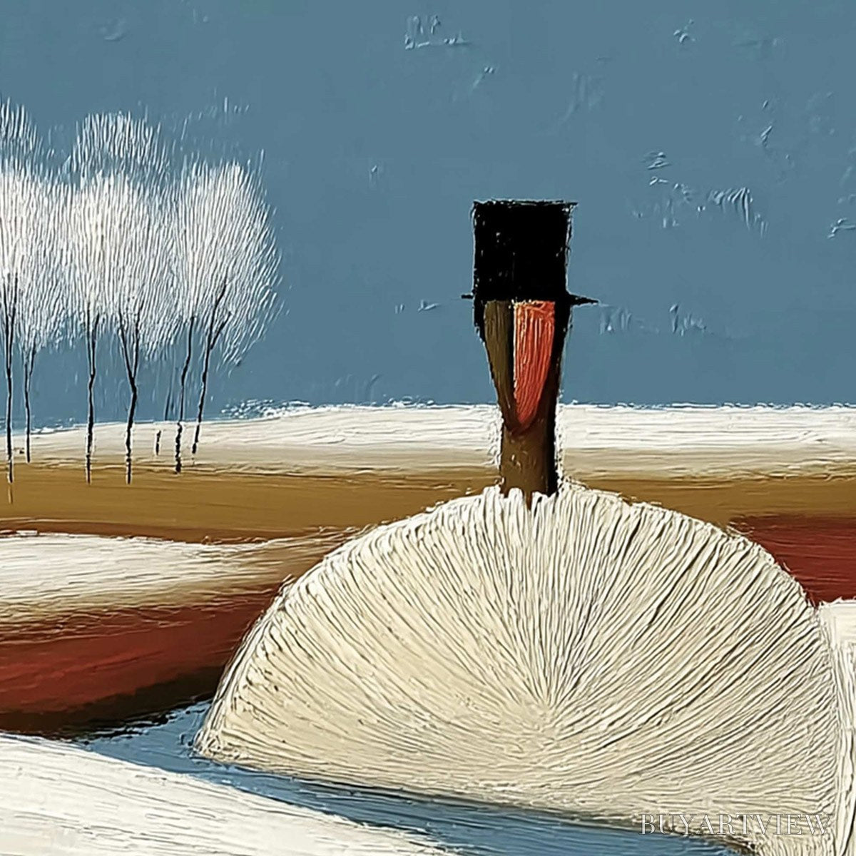 ARTOVITAS the Silent Journey – Textured Wabi Sabi Abstract Landscape Painting - image 3