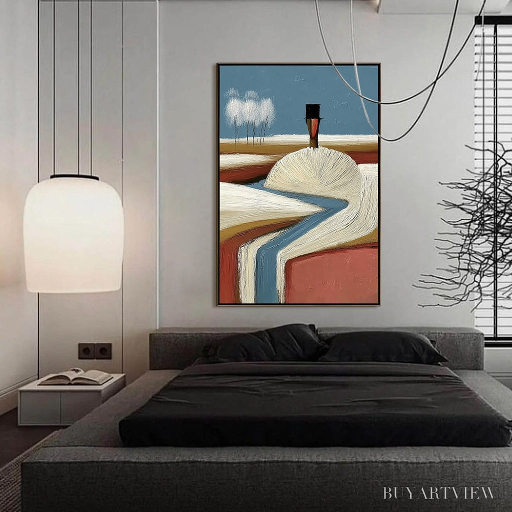 ARTOVITAS the Silent Journey – Textured Wabi Sabi Abstract Landscape Painting - image 4