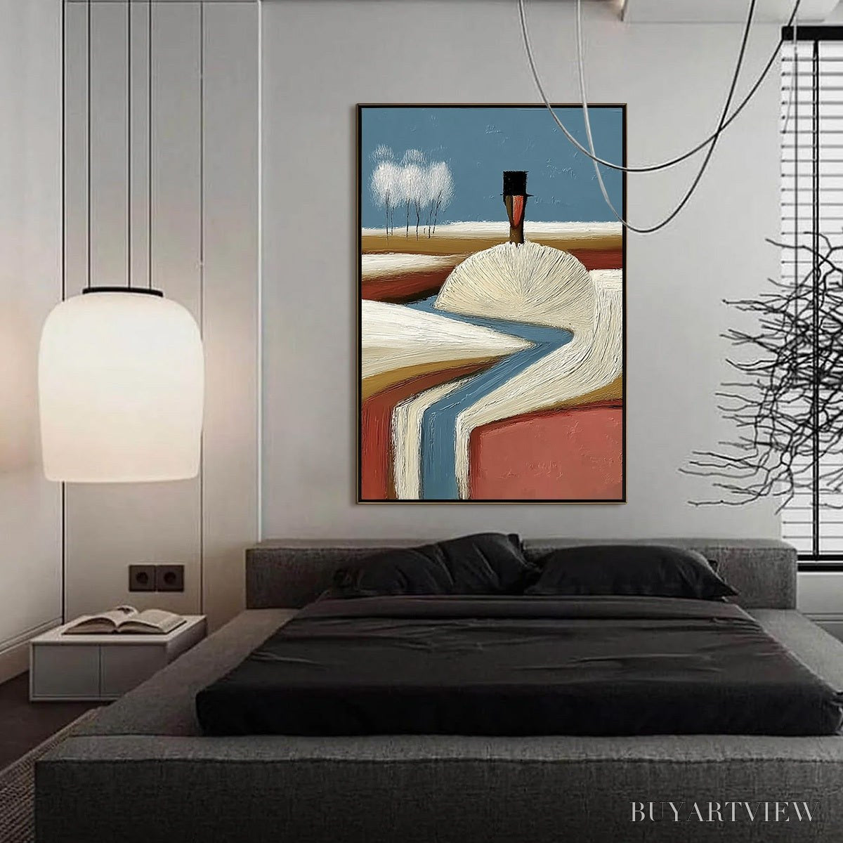ARTOVITAS the Silent Journey – Textured Wabi Sabi Abstract Landscape Painting - image 4