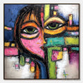 ARTOVITAS Kaleidoscope Gaze – Colorful Abstract Portrait Impasto Oil Painting - image 1