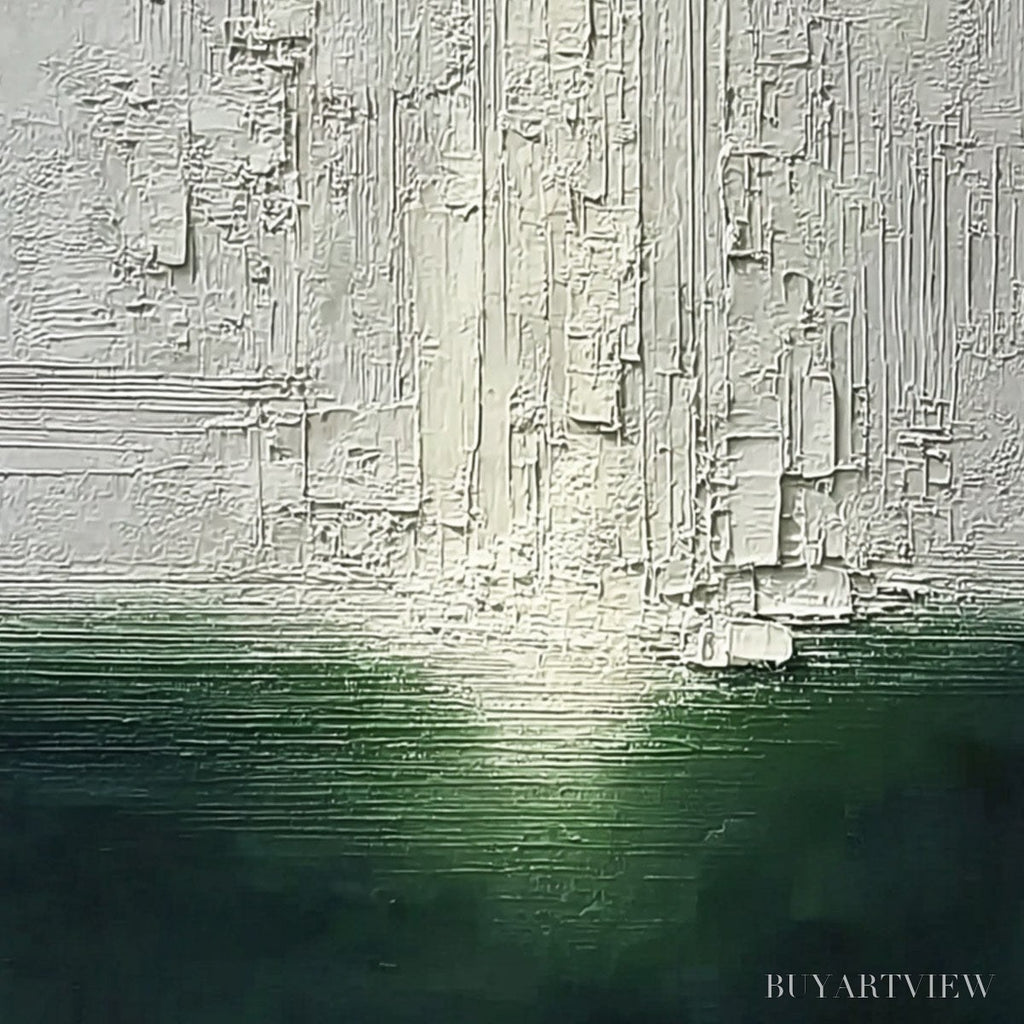 ARTOVITAS Veridian Horizon – Textured Wabi Sabi Abstract Landscape Painting - image 3